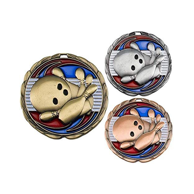 Factory Price Sport Event Medal With Ribbon Custom Bowling Medal