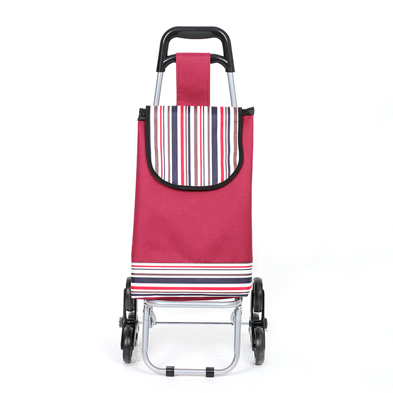 Factory Promotional Folding Market Shopping Trolley Custom Portable Grocery Shopping Trolley Cart Bags
