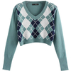 Womens Long Sleeve Knitted V Neck Pullover Sweater Top