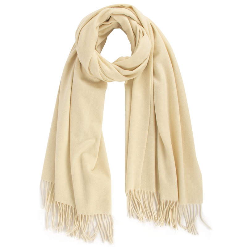 Women Solid Color Cashmere Scarves Plain Tassel Wool Shawl Pashmina Scarf