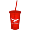 Custom Design 16oz Reusable Stadium Cup Plastic Drinking Cup With Lid