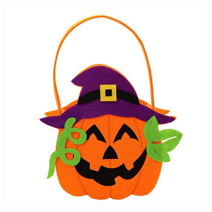 Wholesale Cheap Price Ghost Pumpkin Skull Tote Bag Felt Halloween Props Candy Bag