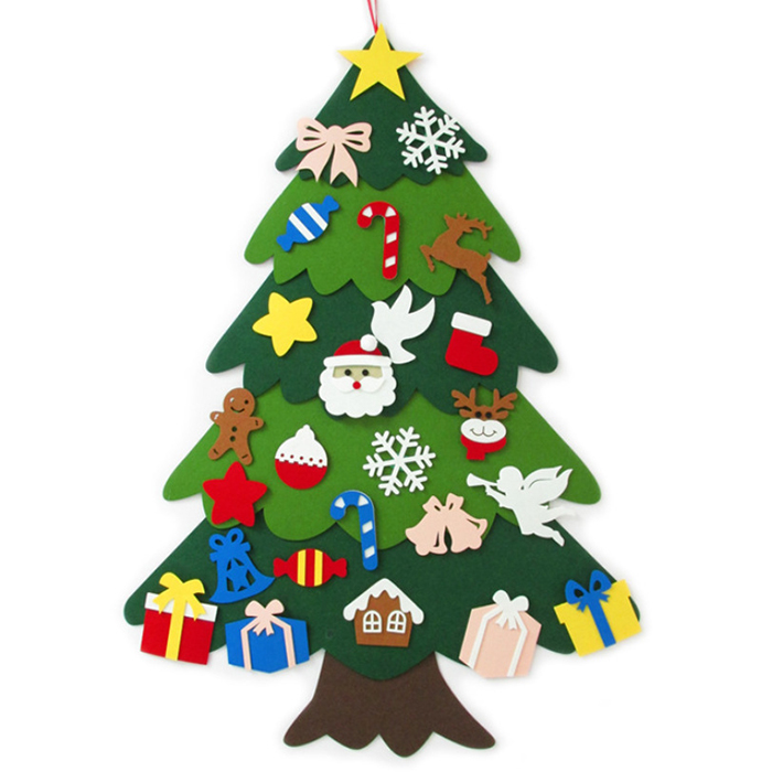 Wholesale Cheap Price Christmas Decoration Kids Felt Christmas Tree Advent Calendar