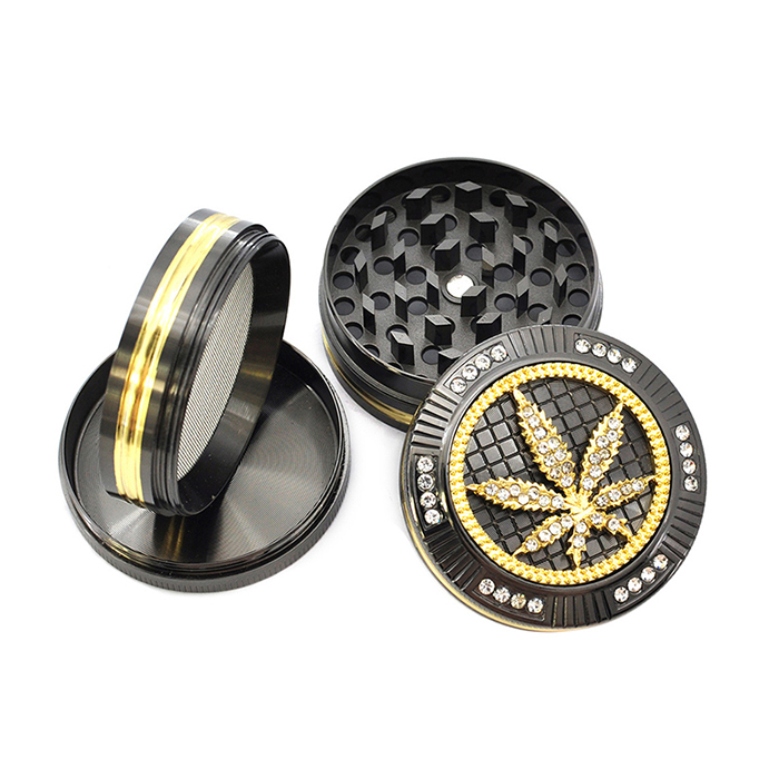 Fashion Animal Design Custom Diamond-embedded 52mm Zinc Alloy Metal Herbal Tobacco Grinder
