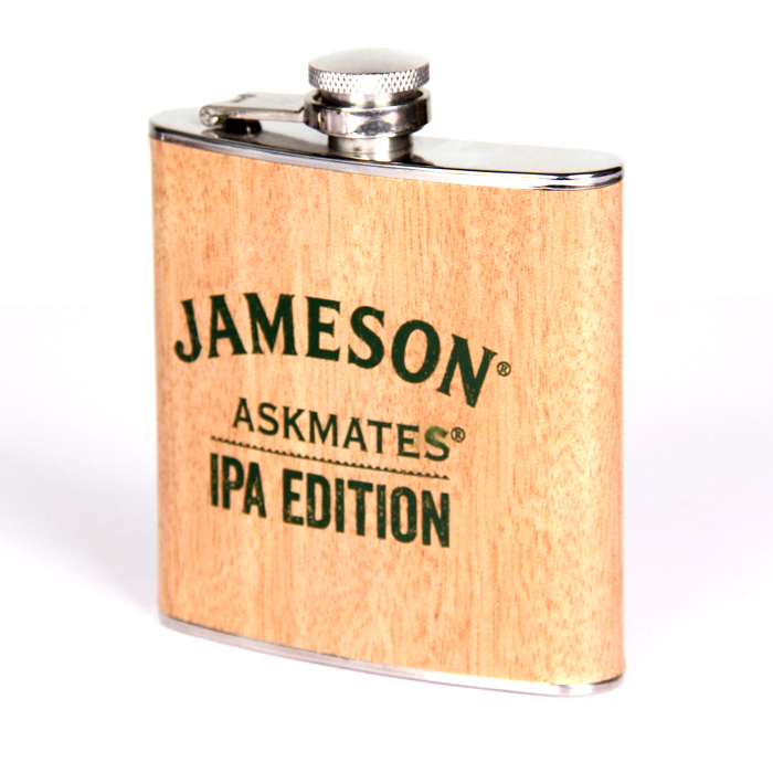 Customized Wood Wrapped Hip Flask High Quality Stainless Steel Wine Flask