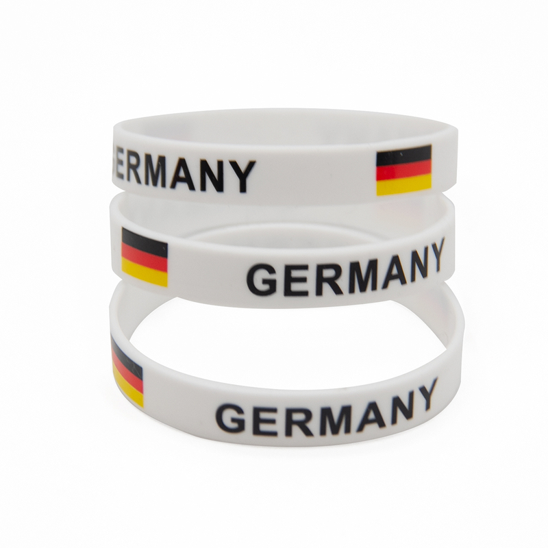 Wholesale Customize German Flag Bracelet Silicone Rubber Germany Wristbands