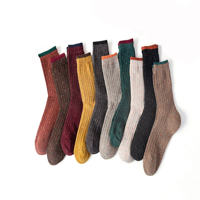 Colorful Wool Socks With Stripe Women Winter Thicken Cashmere Socks 