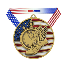 Custom Design Track & Field Medal Metal Award Marathon Running Sport Medal Ribbon