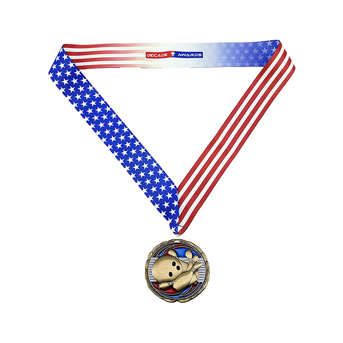 Factory Price Sport Event Medal With Ribbon Custom Bowling Medal