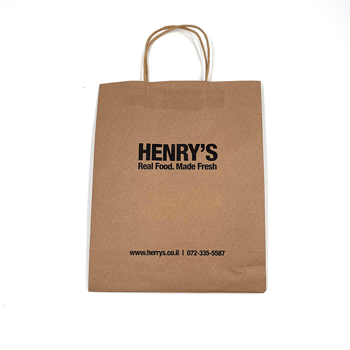 High Quality Take Away Food Bag Customized Brown Kraft Paper Bags With Handle