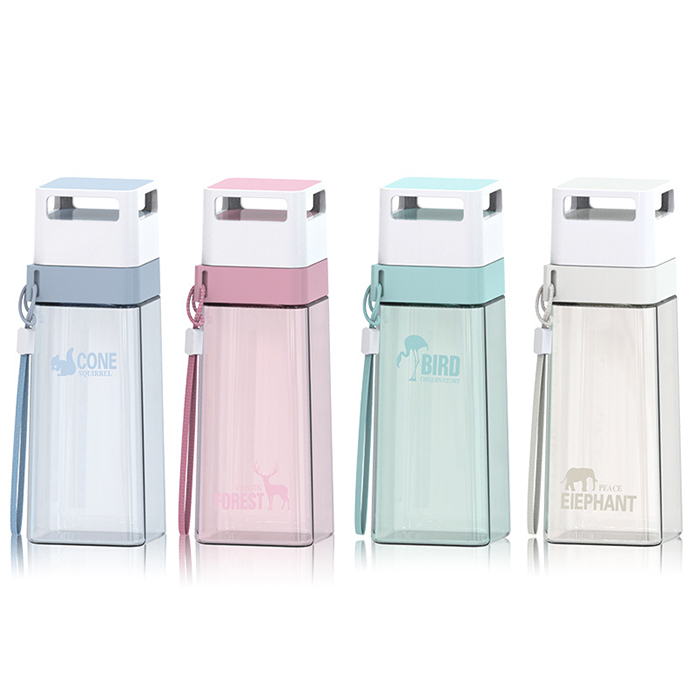 Best Selling Square Cute Clear Plastic Water Bottles With Custom Logo