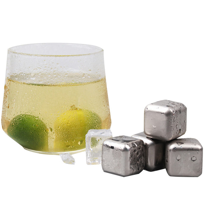 High Quality Customized Metal Whiskey Stones Reusable Stainless Steel Ice Cube