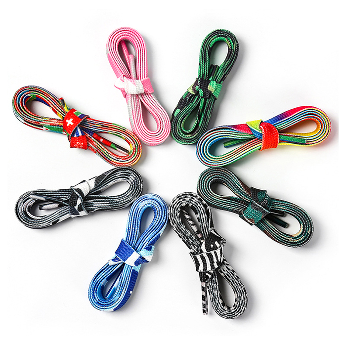 High Quality Custom Logo Printed Colorful Flat Sport Shoelaces