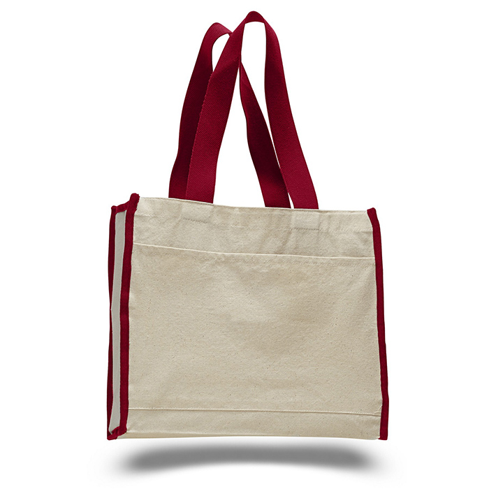 Eco-friendly Reusable Long Shoulder Belt Canvas Cotton Shopping Tote Bag