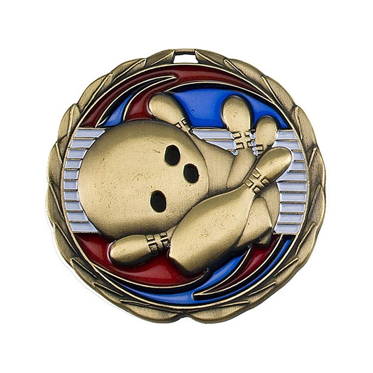 Factory Price Sport Event Medal With Ribbon Custom Bowling Medal