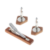 Factory Direct Sale Custom Wooden Tie Clips And Cufflinks Set