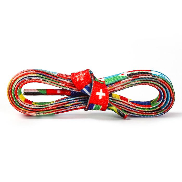 High Quality Custom Logo Printed Colorful Flat Sport Shoelaces