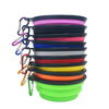 Hight Quality foldable dog bowl pet outdoor portable silicone bowl with buckle pet food bowl