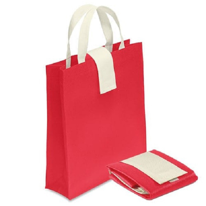 Factory Good Price Reusable Non Woven Folding Shopping Bag With Pouch