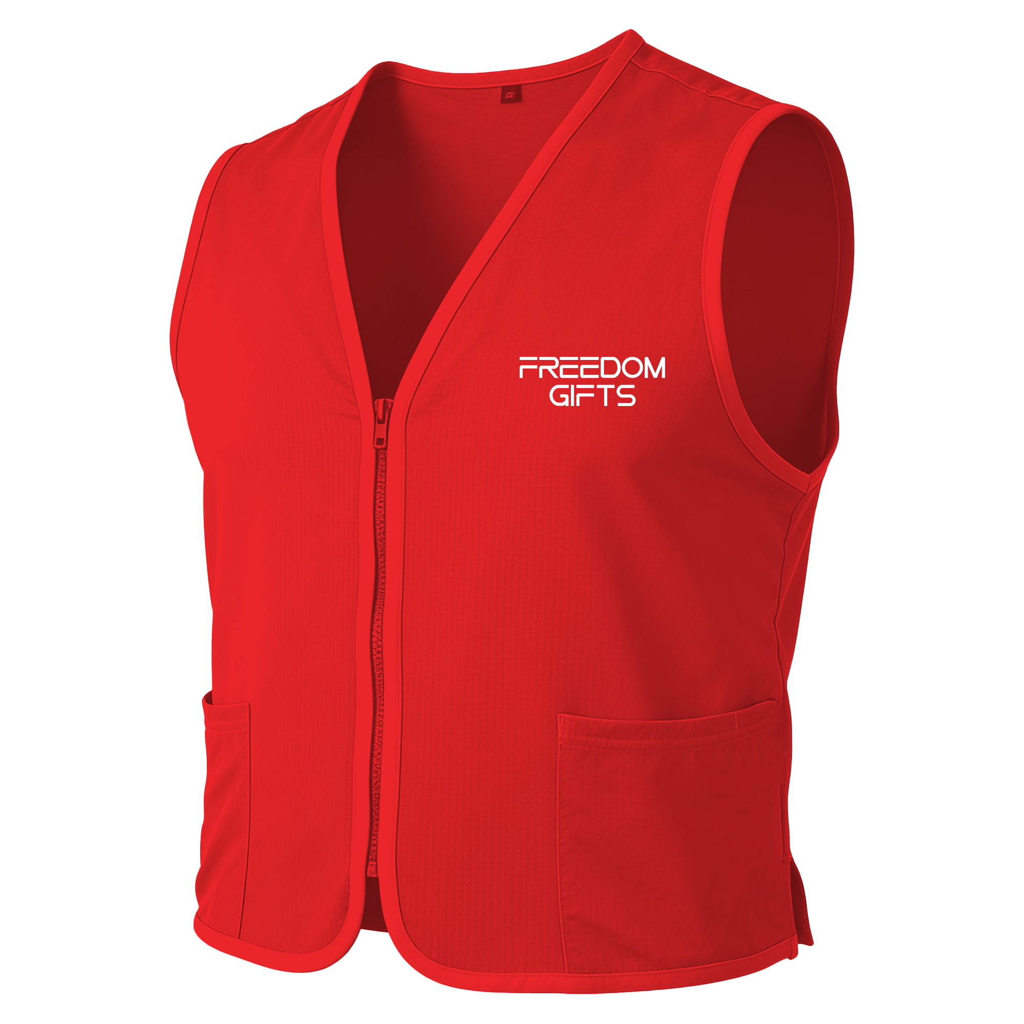 High Quality Adult Large Employee Uniform Vest Custom Sleeveless Zipper Vest